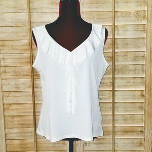 💖White Ruffle & Lace Camisole Tank*